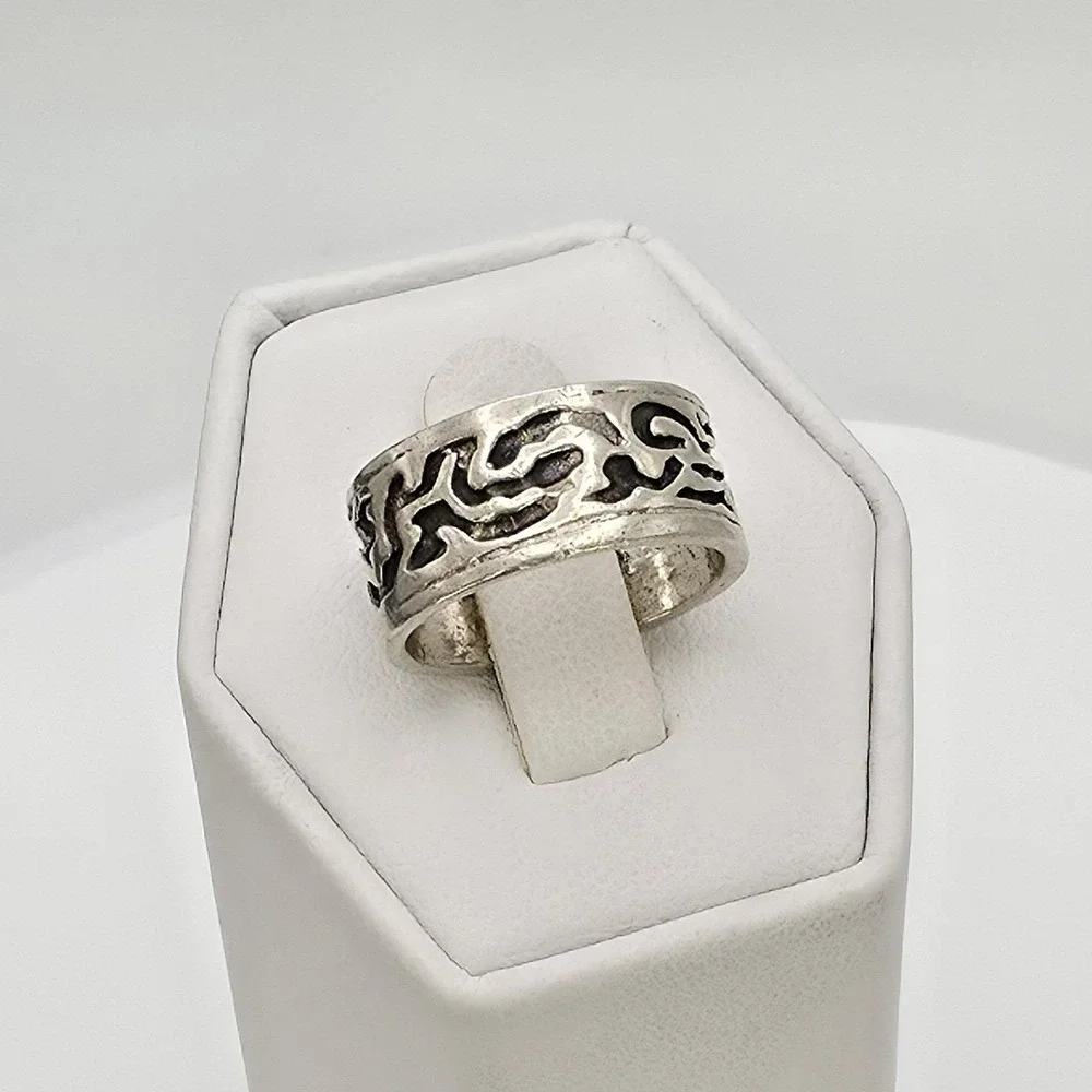 Vintage BELL TRADING POST Ring 925 Sterling Silver Asymmetrical Cutouts Size 5
